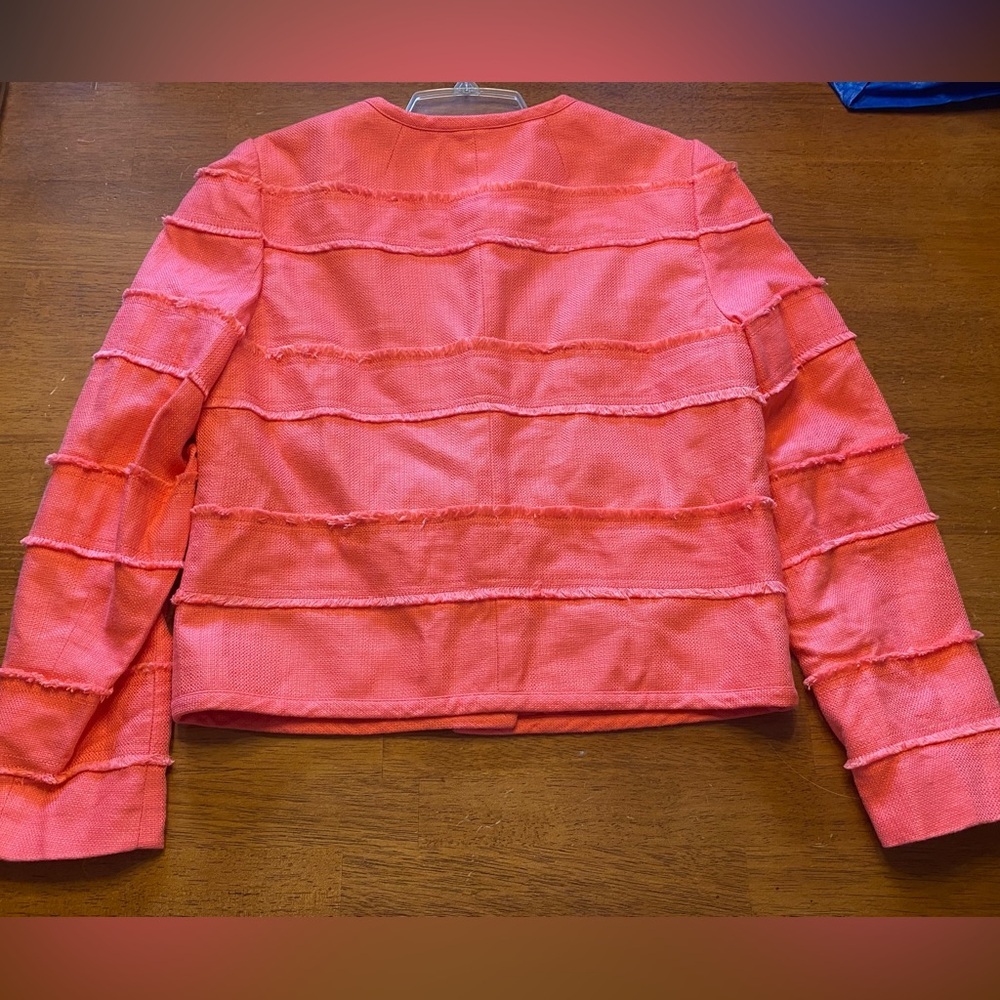 J. Crew Coral Fringe-Trim Cropped Lady Jacket - Picture 6 of 8
